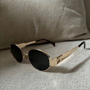 COPY - Gold and Black Oval Sunglasses